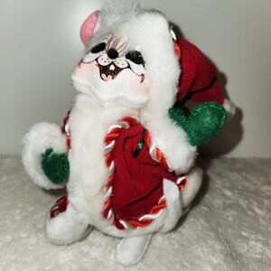 GENUINE ANNALEE SANTA CLAUSE MOUSE, CHRISTMAS COLLECTIBLE FIGURINE 7" NEW